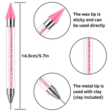 3 Packs Rhinestone Picker Tool Dotting Pen With Tweezer, Wax Pencil For Rhinestones, Gem Picker Pen Diamond Jewel Applicator, Rhinestone Tools Kit For Bedazzling DIY Nail Art - Multicolor - View 7