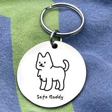 Stainless Steel Pet Pendant Collar Accessory, Anti-Collision Pressure-Resistant Durable, Universal Keychain For Pet Lovers, Comfortable For Daily Wear, Practical Pet Identification Tag When Used With Pet Collar - Multicolor - View 11