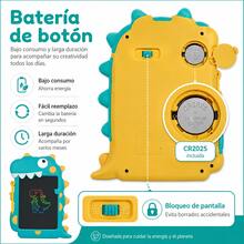 Tableta de Escritura LCD 8.5" Diseño de Dinosaurio, Pantalla LED, Borrado Instantáneo y Bloqueo de Protección, con Juego de Reglas - Verde - Ver 7