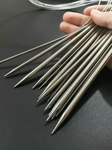 80cm Stainless Steel Circular Knitting Needles, 9 Sizes From 2.0-6.0mm Available, Suitable For Knitting Sweaters, Scarves And Other Large Items, Practical Tool For Hand Knitting - Circular Sweater Needles - View 9