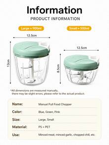 1pc Multi-Function Manual Garlic Chopper & Meat Grinder Kitchen Tool - Multicolor - View 4