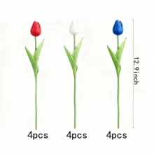 6/9/12支装红白蓝人造马蹄莲花束，独立日主题仿真花，易于打理，可插花，适用于客厅、餐厅、厨房、卧室、阳台、窗台、桌面等家居装饰，也可用于节日派对和橱窗展示。 - 彩色 - 查看 7