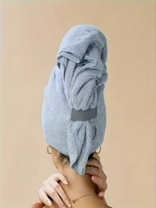1 pieza Toalla de secado de cabello multiusos súper absorbente, gorro suave de secado rápido para cabello normal y rizado, gorro de baño de absorción rápida de agua, adecuado para uso en el baño, accesorio de baño, toalla de cabello absorbente de secado rápido de microfibra, adecuada para cabello largo y rizado, antiestática, cuidado suave del cabello, adecuada para el hogar, SPA, salón, deportes y viajes. - Ver 3