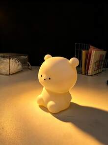 1pc Cute Bear Night Light, Battery Powered Table Lamp Bedside Light, Suitable For Bedroom, Living Room, Exquisite Desktop Decor, Thoughtful Surprise Gift For Girlfriend, Family, Classmates And Friends, Mother's Day Gift, Birthday Gift - Cute Little Bear - View 4