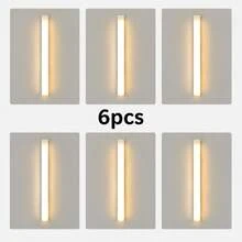 6入組感應式櫥櫃燈 無線LED小夜燈 裝飾用LED櫥櫃燈 充電式磁吸衣櫃燈 適用於衣櫃、櫥櫃、廚房及辦公室檯面 可拆卸 USB供電 - A款 - 查看 12
