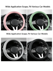 Universal Car Steering Wheel Cover, Made Of Microfiber Leather Material, Breathable And Anti-Slip, Suitable For All Seasons, Multiple Colors Available - A - View 4