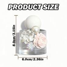 1pc Refillable Fine Mist Spray Bottle, Portable Reusable Glass Spray Bottle With Peony & Camellia + Pearl Design, Perfume Decanting Bottle, Cosmetic Replacement Bottle For Storing Perfume, Essential Oils, Liquid Cosmetics, Travel Essential, Holiday Gift - Multicolor - View 8