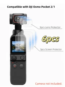 6 Pack(3 Screen+3 Lens) Lens Screen Protector Compatible With DJI Osmo Pocket 4/3/2/1,Tempered Glass Screen Protector OLED Display, Full Protection, Ultra HD, 9H Hardness, Scratch Resistant,Touch Sensitivity, Easy Installation - View 10