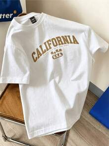 California, Palm Trees And Sunshine Evoke A Free And Vacation Spirit For This Women's T-Shirt, Perfect For Everyday Wear Or For Creating A Relaxed Look Representing The Best Days In The West With This Eye-Catching Women's T-Shirt. - 白色 - 查看 1