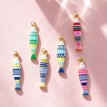 1pc Colorful Small Fish Pendant Boot Shape Suitable For Necklace Bracelet Anklet, Fits Vacation Daily Wear, Summer Versatile Accessory - Multicolor - View 1