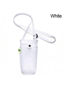 9 Colors Available, This Outdoor Portable Mesh Water Bottle Phone Crossbody Bag Is Made Of Breathable And Durable Nylon Mesh Fabric, With Adjustable Shoulder Strap And Snap Closure Design, Can Securely Hold Phone. Suitable For 500-750ml Water Bottles. - Multicolor - View 13