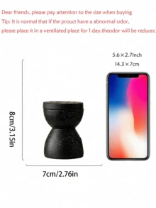 1個炭黑色裝飾樹脂手持式香爐，黑白簡約現代風，表面帶斑點，阿拉伯風格香爐，適用於居家、辦公室、飯店、節日裝飾、生日、畢業典禮等場合 - 彩色 - 查看 12