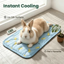 1pc Cute Fruit Pattern Pet Cooling Mat, Summer Ice Silk Breathable Anti-Slip Washable Pet Bed Mat, Essential For Small Animals Cats Dogs Rabbits, Indoor Outdoor Cage Liner - Multicolor - View 5