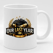 1/5pcs Tasse en céramique commémorative de remise des diplômes 11oz "Notre dernière année", tasse à café imprimée avec motif de chapeau de diplômé et diplôme, souvenir de diplômé du lycée/université, cadeau original, tasse à boire légère pour usage quotidien - Remise des diplômes 3 - Voir 3