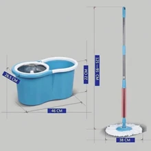 Mop - Spin Mop With Stainless Steel Bucket Extended Length Handle Microfiber Mop Ds, Spin Mop Bucket Kitchen Floor Cleaning - Default - View 2