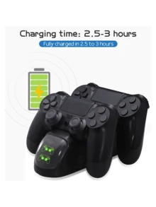 DATA FROG Base de Carga Dual para Control de con Chip de Protección Inteligente y Luz Indicadora LED para Base de Carga Rápida - Negro - Ver 4