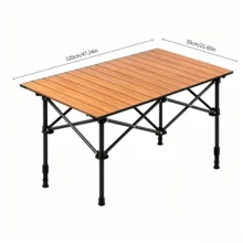Outdoor Folding Roll-Up Table, Available In Two Colors And Two Sizes. Foldable And No Assembly Required, Portable And Easy To Store, Stable And Durable. Ideal For Camping, Picnics And Home Use. - Random Color - View 13