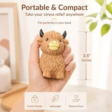 Cute Highland Cow Squeeze Toy, Soft Slow Rebound Stress Relief Toy, Japanese Animal Theme Anti-Anxiety Sensory Toy, Hand-Held Toy Suitable For Home, Perfect Birthday Holiday Party Gift For Kids And Adults - Multicolor - View 10