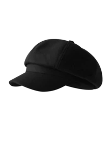 1 pieza Gorra octogonal de unicolor vintage minimalista, estilo artístico de boina, gorra de pintor, nueva llegada de primavera/otoño, elegante retro, elemento de sombrero de pintor japonés, esencial para la playa, vacaciones, viajes, protección solar - Negro - Ver 2