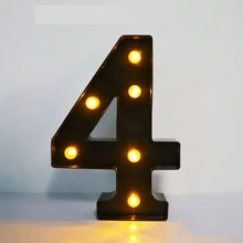 8.58英吋 LED字母燈牌，26個字母與0-9發光數字，發光符號數位裝飾燈，適用婚禮、情人節、生日、告白、求婚氛圍燈，派對、家庭週年紀念、畢業典禮夜間裝飾燈 - 黑色 - 查看 46