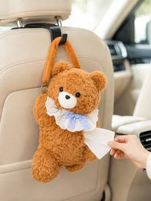 Tissue Box Car Storage, Beautiful Car Decor, Tissue Box Cover Plush Tissue Box Holder For Car, Home, Decorative Holder Organizer For Vanity Countertop, Nightstands, Office Desk-Bear, Car Essential Car Stuff, Practical Internal Car Accessories - A - View 14