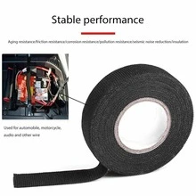 5 Rolle Kabelbaum Klebeband Gewebeband KFZ Textilband Isolierband 19mm 15M - B-schwarz - Übersicht 8