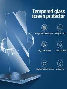 4-Piece Shockproof Android Phone Screen Protector, High-Definition Tempered Glass Screen Protector, Compatible With Samsung A22 4G/A31/A32 4G/A51 4G/A51 5G/A52 4G/A52 5G/A52S 5G/A53 5G/S20 FE/S22+5G/S22 Plus 5G/M31S, Easy To Install, Scratch Resistant, [International Version Non Local Version], High-Definition Transparent - Multicolor - View 3