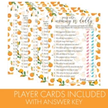 Orange Cute Baby Party Game, Mom Or Dad Matching And All Orange Items, 2 Set - Double-Sided Cards - A - View 5