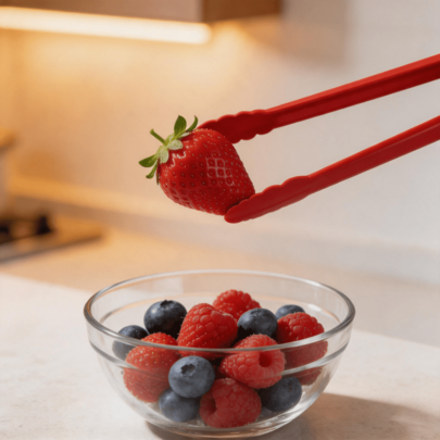1 cái kẹp thực phẩm bằng silicone dùng cho cắm trại ngoài trời và nướng BBQ, chịu nhiệt, chống trượt, thiết kế tất cả trong một