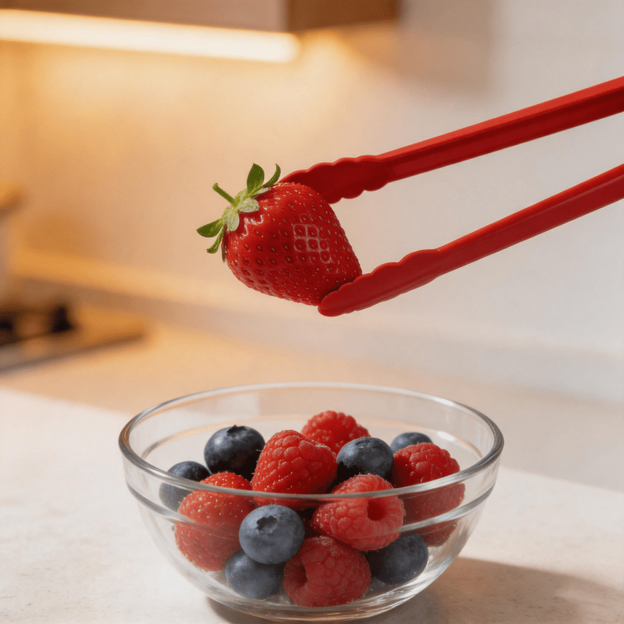 1 cái kẹp thực phẩm bằng silicone dùng cho cắm trại ngoài trời và nướng BBQ, chịu nhiệt, chống trượt, thiết kế tất cả trong một