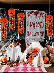Pumpkin Paper Lanterns, Halloween Party Decorations, Halloween Paper Lanterns, Suitable For Halloween Party Decorations, Orange And Black Hanging Paper Shades, Ideal For Birthday, Wedding, Graduation Ceremony, Suitable For Indoor And Outdoor Use, Indoor Decoration, Outdoor Decoration, Seasonal Decoration - A - View 7