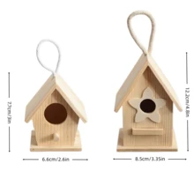 A Hangable Birdhouse, Rainproof, DIY Outdoor Solid Wood Birdhouse, Mini Nest, Suitable For Indoor And Outdoor Gardens, Perfect For Sparrows, Parakeets, Various Birds, And Hummingbirds, Made From Handmade Wood, Drop-Resistant And Durable. - View 2