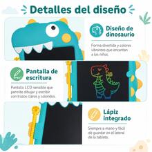 Tableta de Escritura LCD 8.5" Diseño de Dinosaurio, Pantalla LED, Borrado Instantáneo y Bloqueo de Protección, con Juego de Reglas - Verde - Ver 5