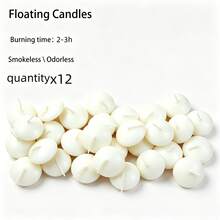 1/5/12/24/36/48/96pcs Floating Ball Scented Candles, Water Floating Tea Lights, Romantic Wedding Decoration Candles, Hotel Dinner Party Table Centerpiece Decor - White - View 16