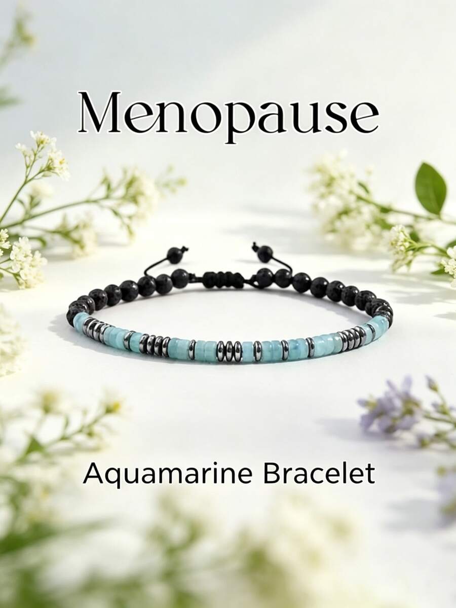 Pulsera trenzada ajustable hecha a mano con cuentas de turquesa, adecuada para diferentes tamaños de muñeca, mejor opción de regalo, adecuada para uso diario - Azul - Ver 1