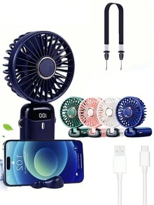 可攜式手持風扇,可充電式便攜風扇,旅行個人風扇,手持可折疊,5段風速設定,適用於旅行/露營/戶外/辦公室 800mAh - A - 查看 3