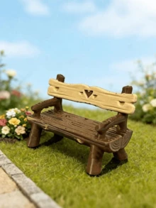 Mini Casual Chair, Fairy Garden Accessory Mini Chair, Micro Landscape Decoration DIY Handicraft Gift, Suitable For Dollhouse, Fairy Garden Accessory,Mini Stool Decor, Realistic Furniture, For Micro Landscape, Dollhouse Chair,Mini Park Bench, 3D Model - One Size Fits All - View 6