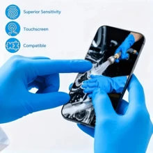 4/50/100pcs Blue Disposable Nitrile Gloves Powder Free Latex Free, Soft Elastic Protective Gloves For Medical Exam Food Handling Cooking Kitchen Cleaning Lab Home Commercial Use - Blue - View 9