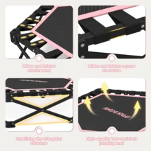 Hxd-ergo 42'' Foldable Mini Trampoline, Rebounder Trampoline With Adjustable Foam Handle, Max Load 400lbs, Suitable For Indoor And Outdoor/Garden/Gym Exercise - Pink - View 7