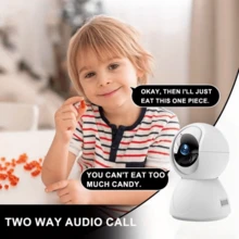2 piezas Cámara de acceso remoto inalámbrico HD 1080P de 2.4G, monitor de bebé, cámara de monitoreo de bebé/mascota/niñera, rotación y inclinación de 360°, zoom 10X, visión nocturna a color, foco, audio bidireccional, alarma, detección de movimiento con IA, adecuada para monitoreo de mascotas, interior/exterior, vigilancia de del hogar, iOS y Android - Multicolor - Ver 7