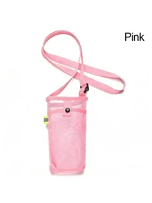 9 Colors Available, This Outdoor Portable Mesh Water Bottle Phone Crossbody Bag Is Made Of Breathable And Durable Nylon Mesh Fabric, With Adjustable Shoulder Strap And Snap Closure Design, Can Securely Hold Phone. Suitable For 500-750ml Water Bottles. - Multicolor - View 15