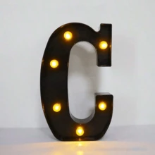 8.58英吋 LED字母燈牌，26個字母與0-9發光數字，發光符號數位裝飾燈，適用婚禮、情人節、生日、告白、求婚氛圍燈，派對、家庭週年紀念、畢業典禮夜間裝飾燈 - 黑色 - 查看 29