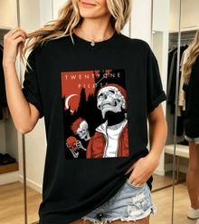 Twenty One Pilotssss T-Shirt 100% Cotton Skull Design - Black - View 1