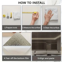 10 Peças Adesivos de Parede Autoadesivos com Grão de Madeira Vintage 30x30cm Espessados, Adequados para DIY Teto e Paredes, Papel de Parede Autoadesivo PVC Removível Descascar e Colar Sem Emendas - A - Visão 12