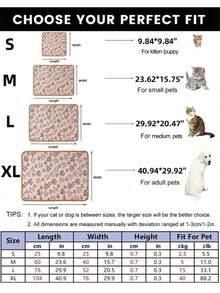 1pc Paw Print Pet Blanket, Suitable For Small/Medium Cats & Dogs, Thin Coral Fleece Pet Sleeping Mat, Suitable For All Seasons - XL-104*76cm - View 8