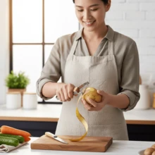 Stainless Steel Multi-Function Vegetable Peeler With Wooden Handle Kitchen Grater Tool For Home Cooking - Multicolor - View 11