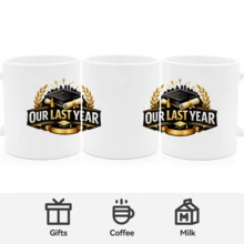 1/5pcs Tasse en céramique commémorative de remise des diplômes 11oz "Notre dernière année", tasse à café imprimée avec motif de chapeau de diplômé et diplôme, souvenir de diplômé du lycée/université, cadeau original, tasse à boire légère pour usage quotidien - Remise des diplômes 3 - Voir 7