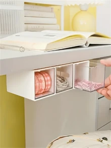 1/2/3pcs Wall-Mounted Storage Box, Multi-Functional Small Item Organizer, Bathroom Wall Shelf, Dorm/Office Storage Drawer, White Bathroom Accessories Bathroom Tools Bathroom - White - View 4