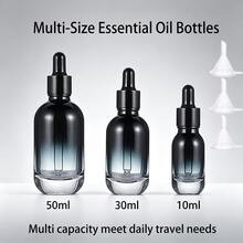 Bộ 3 chai thủy tinh nhỏ giọt nhiều kích cỡ 10ml 30ml 50ml, lọ rỗng đựng tinh dầu, nước hoa, mỹ phẩm, dùng để chiết và lưu trữ khi đi du lịch - Xem 2
