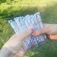 Heart-Shaped Porous Mini Bubble Wands Wedding Love Bubble Wands Party Favors Gift Bags Suitable For Weddings, Parties And Holiday Celebrations (Bubble Solution Not Included) - White - View 2